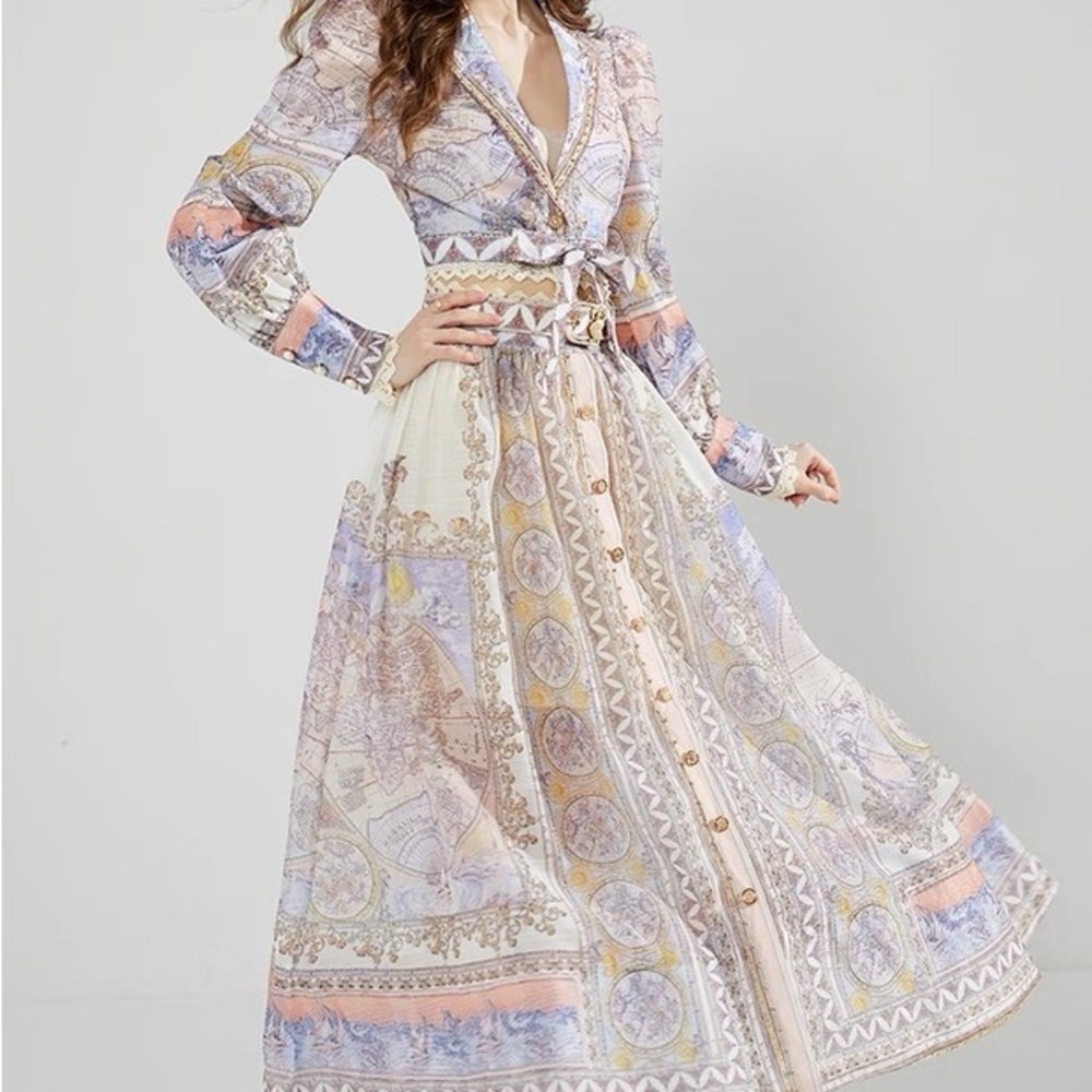 Designer-style High Tide Odyssey Print Two-piece Dress - Picture 5 of 9